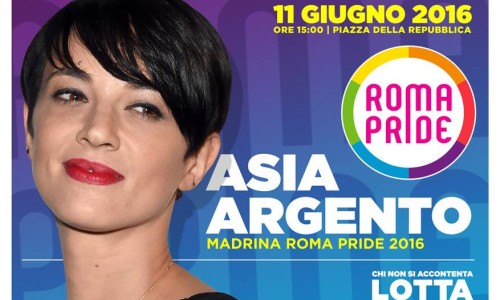 Madrina Roma Pride 2016: il ciclone Asia Argento con noi in parata